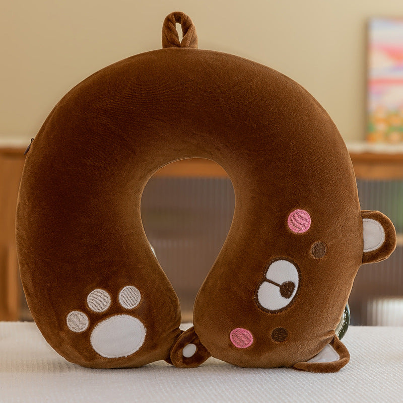 Plush Cartoon Memory Cotton U-shaped Pillow