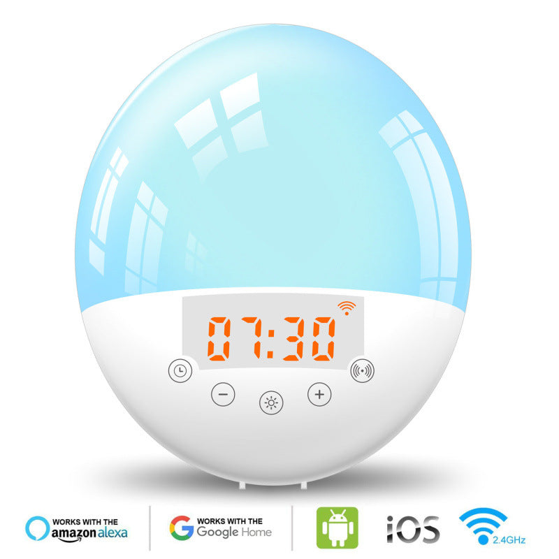 WiFi Voice Control Smart Alarm Clock, Sunrise Natural Wake-up Light