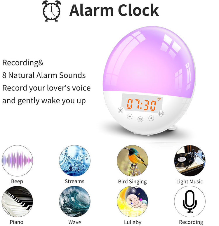 WiFi Voice Control Smart Alarm Clock, Sunrise Natural Wake-up Light