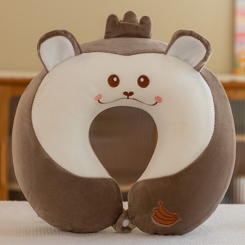 Plush Cartoon Memory Cotton U-shaped Pillow
