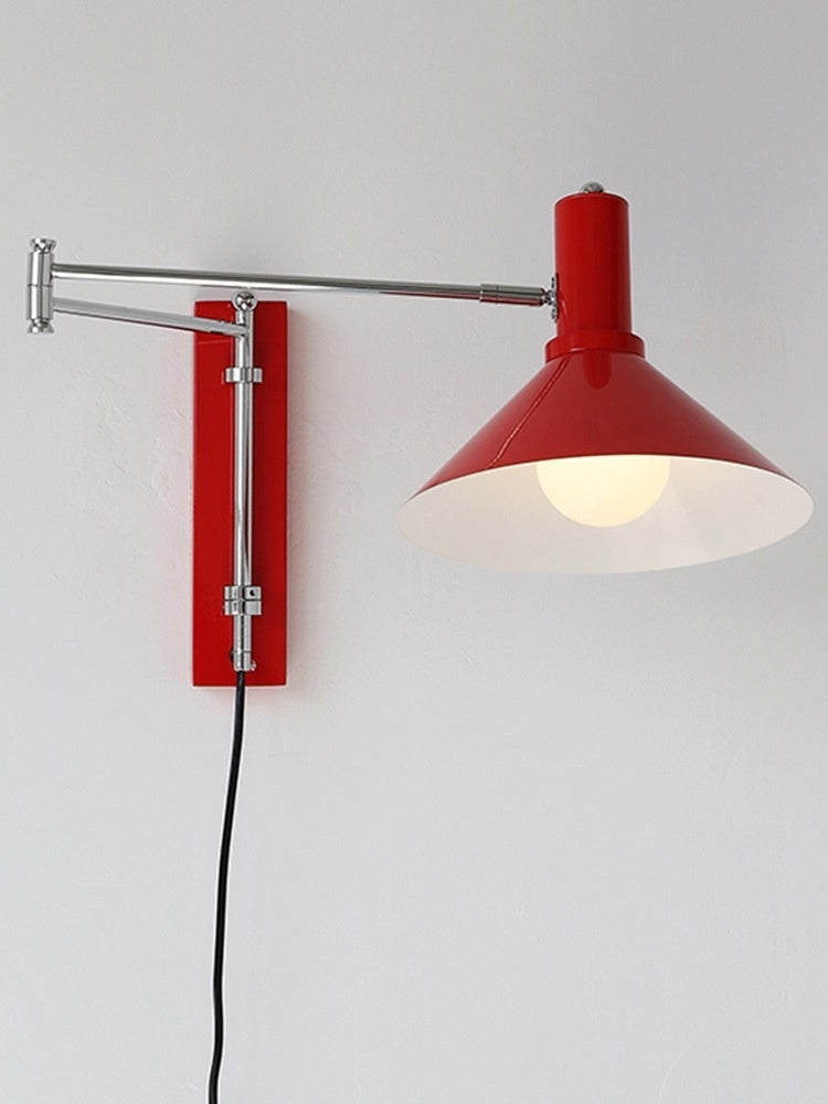 Rocker Arm Wall Lamp, Extended Long Arm, Foldable, Lying Wall Reading Lamp, Wiring-Free