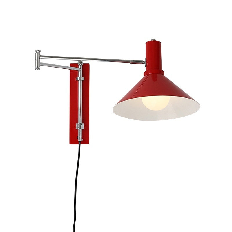 Rocker Arm Wall Lamp, Extended Long Arm, Foldable, Lying Wall Reading Lamp, Wiring-Free