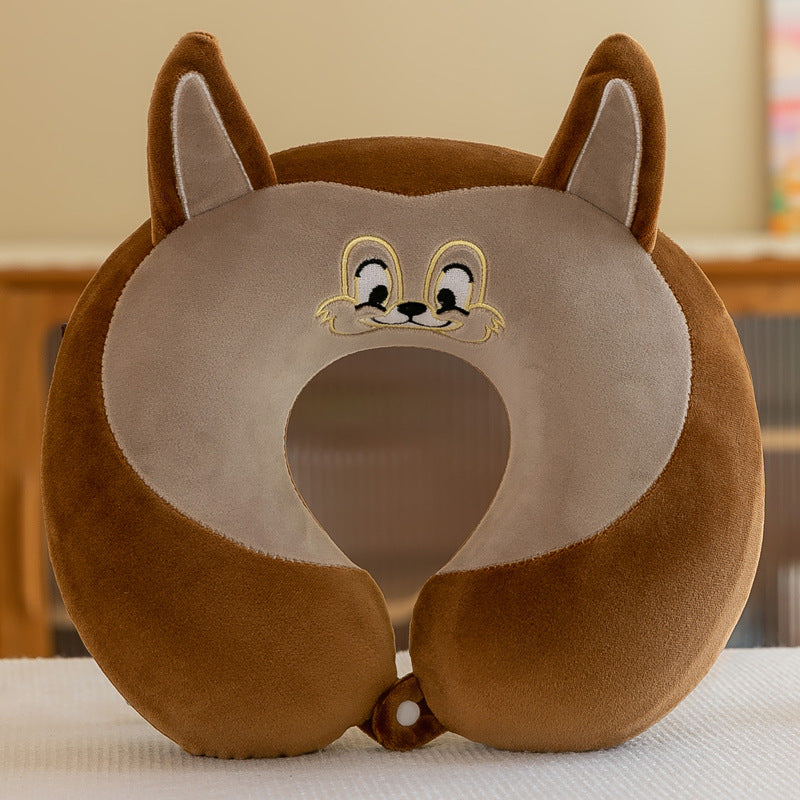Plush Cartoon Memory Cotton U-shaped Pillow