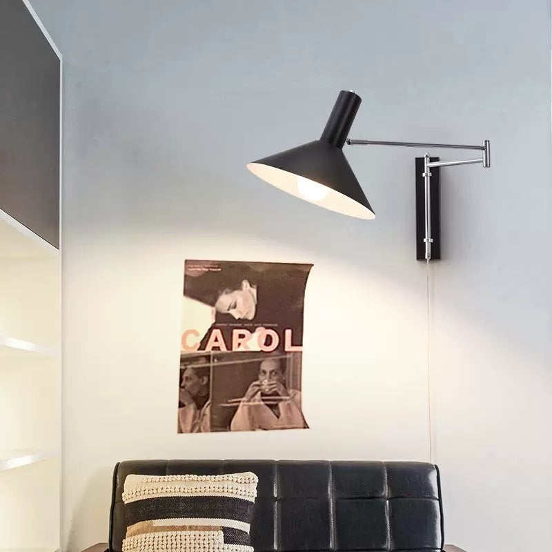 Rocker Arm Wall Lamp, Extended Long Arm, Foldable, Lying Wall Reading Lamp, Wiring-Free