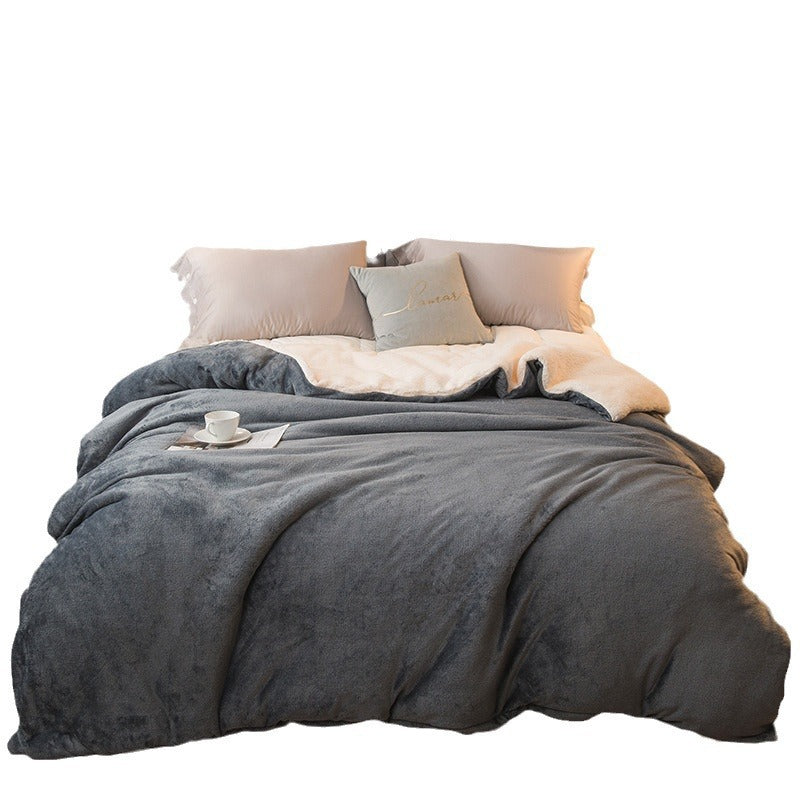 Thickened Warm Blanket Milk Fiber Flannel Lambswool Multi-functional Quilt Cover Blanket